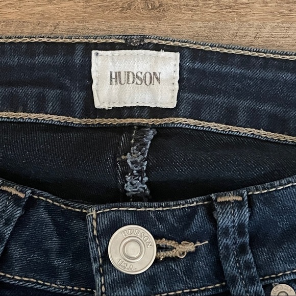 Hudson Bacara Crop Dark Wash Straight Cuff Flap Pocket Jeans Size 26 - Picture 9 of 12